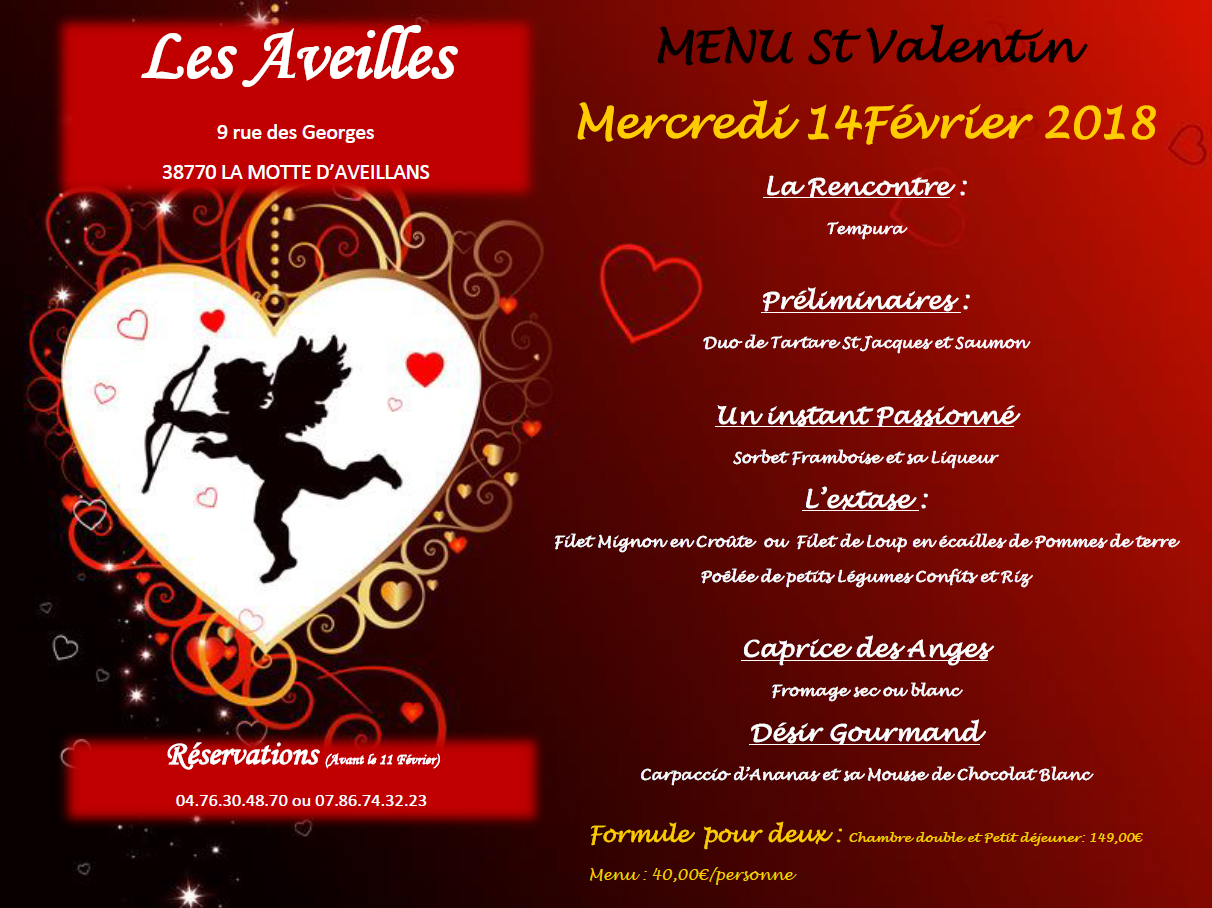 Repas de la Saint-Valentin 2018 aux Aveilles