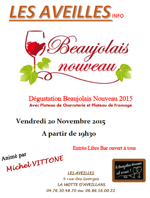 Beaujolais nouveau 2015 aux Aveilles