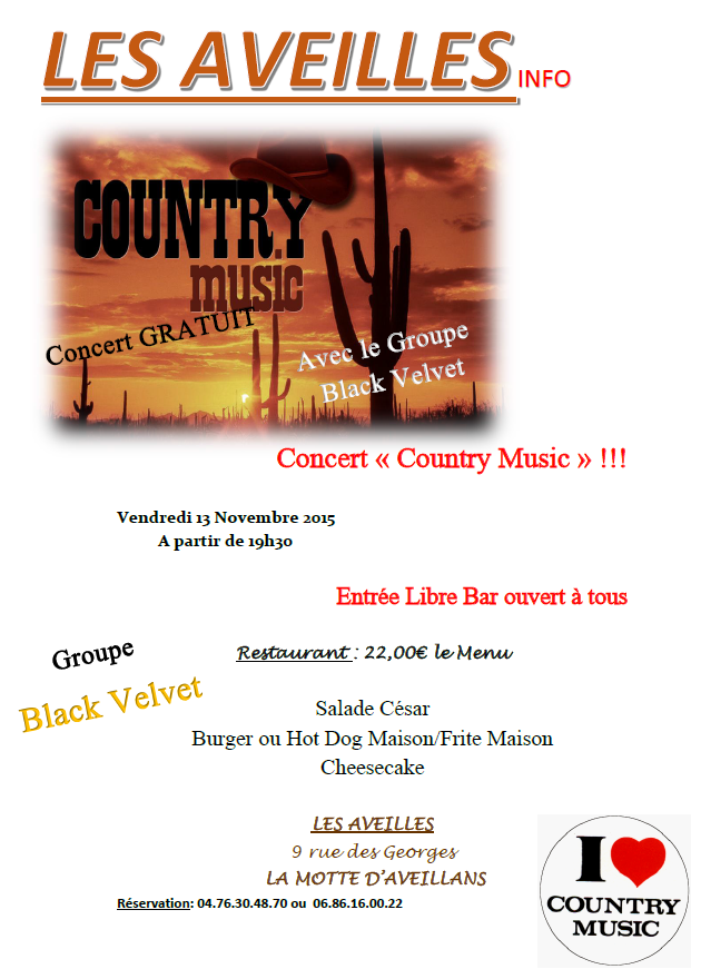 Concert country Black Velvet