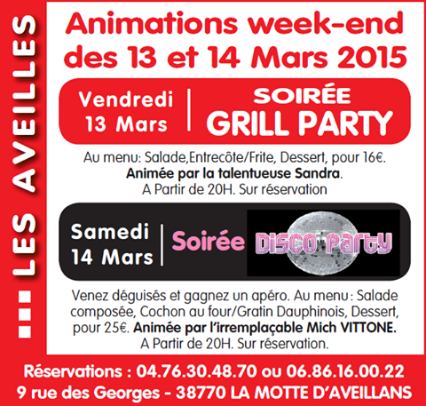 Animations 13 et 14 mars 2015